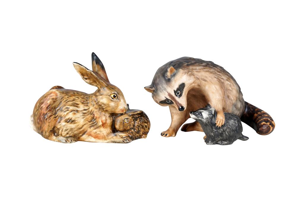 TWO GOEBEL PORCELAIN ANIMAL GROUPScomprising