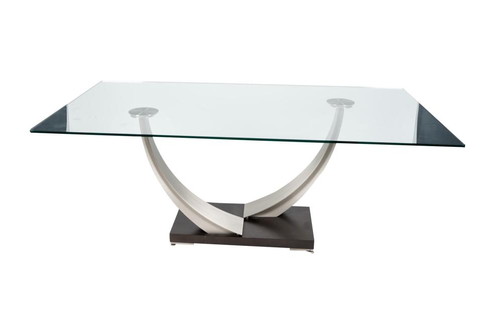 CONTEMPORARY GLASS TOP DINING TABLEwith 336180