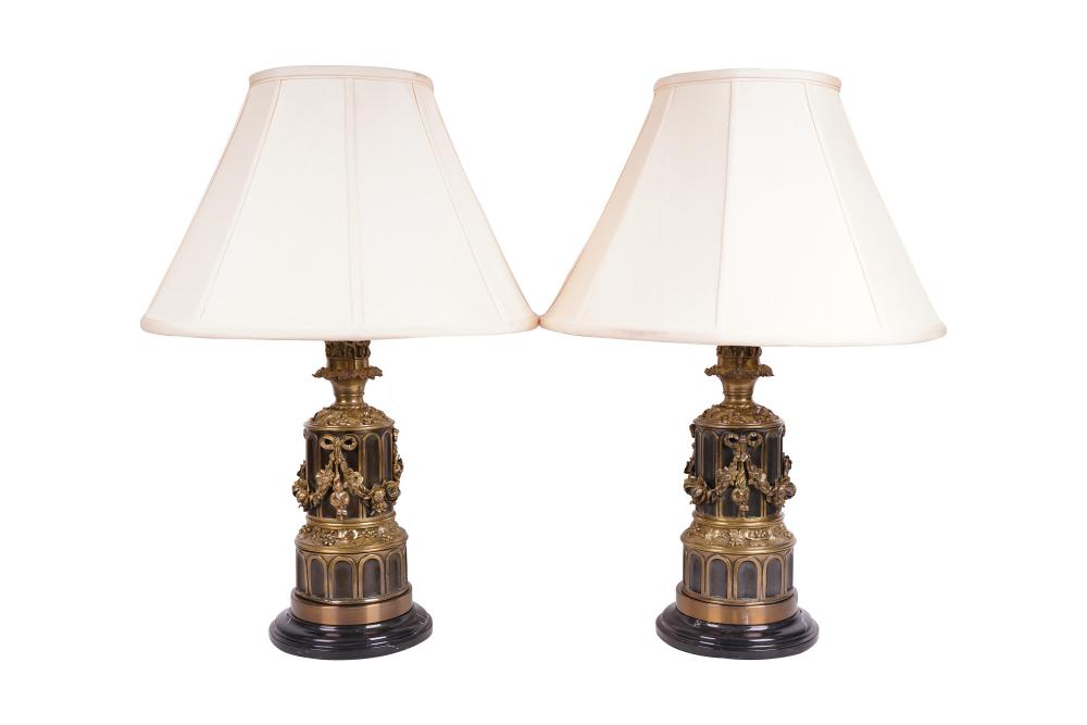 PAIR OF FRENCH OIL LAMPSelectrified 33618d