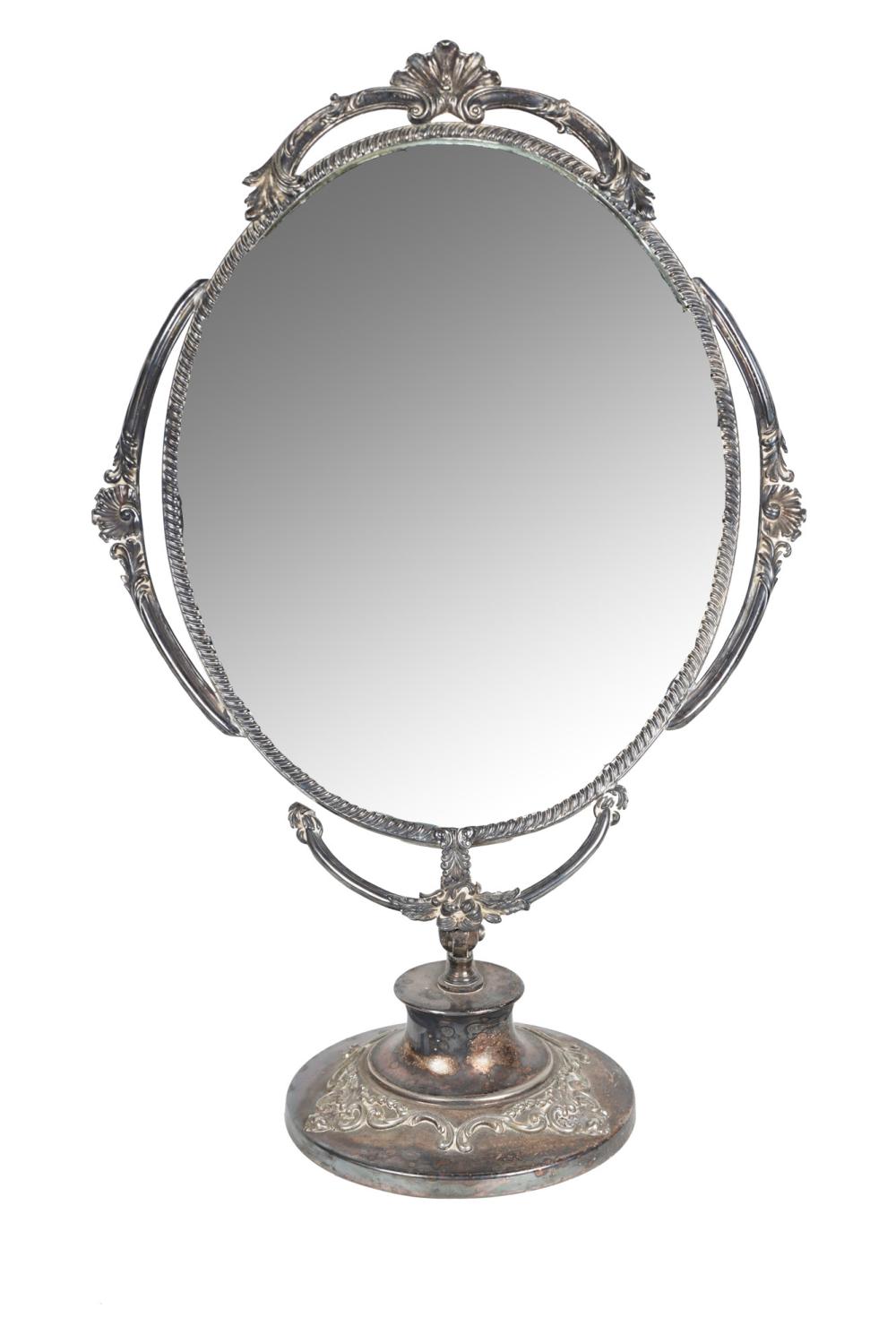 SILVERPLATED TABLE MIRRORwith adjustable