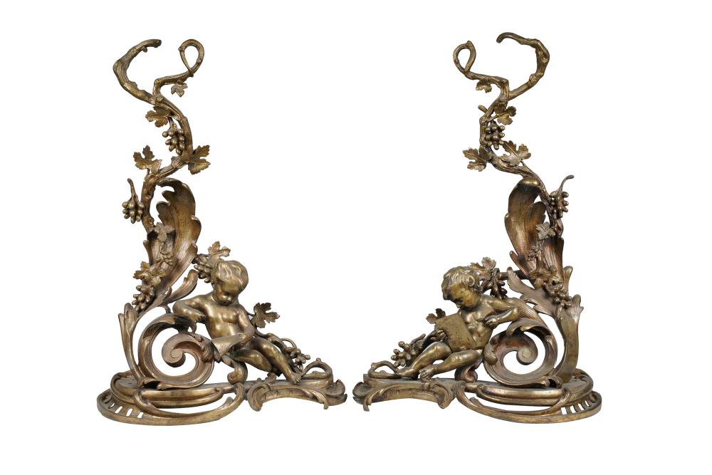PAIR OF FRENCH GILT METAL FIGURAL