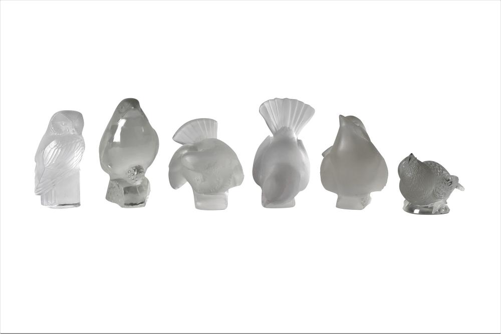 GROUP OF SIX LALIQUE BIRDSfive 3361c9