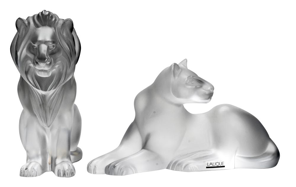 TWO LALIQUE LIONSCondition felt 336200