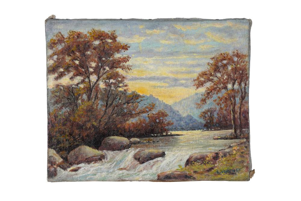 CLARENCE LORENSE RIVER ROCK LANDSCAPEoil 336218