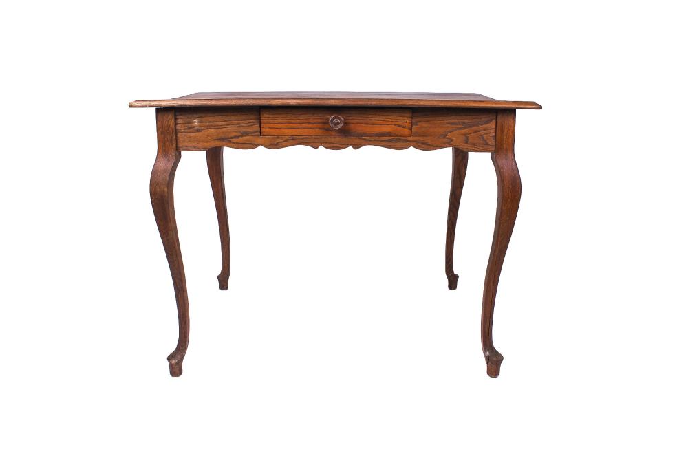 RUSTIC CARVED OAK TABLECondition: with