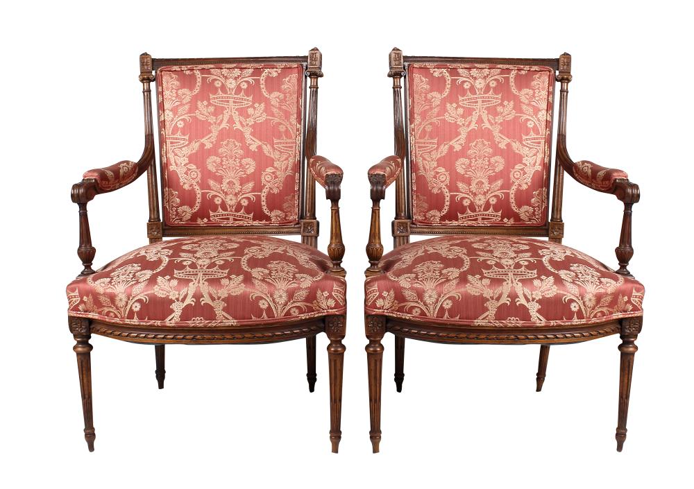PAIR OF LOUIS XVI STYLE ARMCHAIRSwith 336249