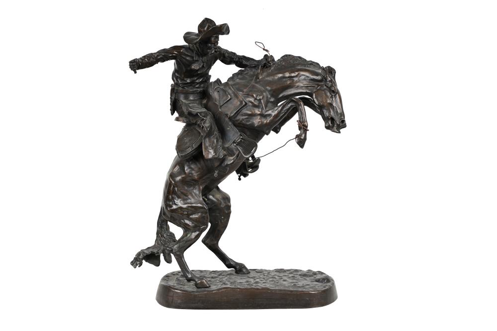 AFTER FREDERIC REMINGTON: BRONCO BUSTERpatinated