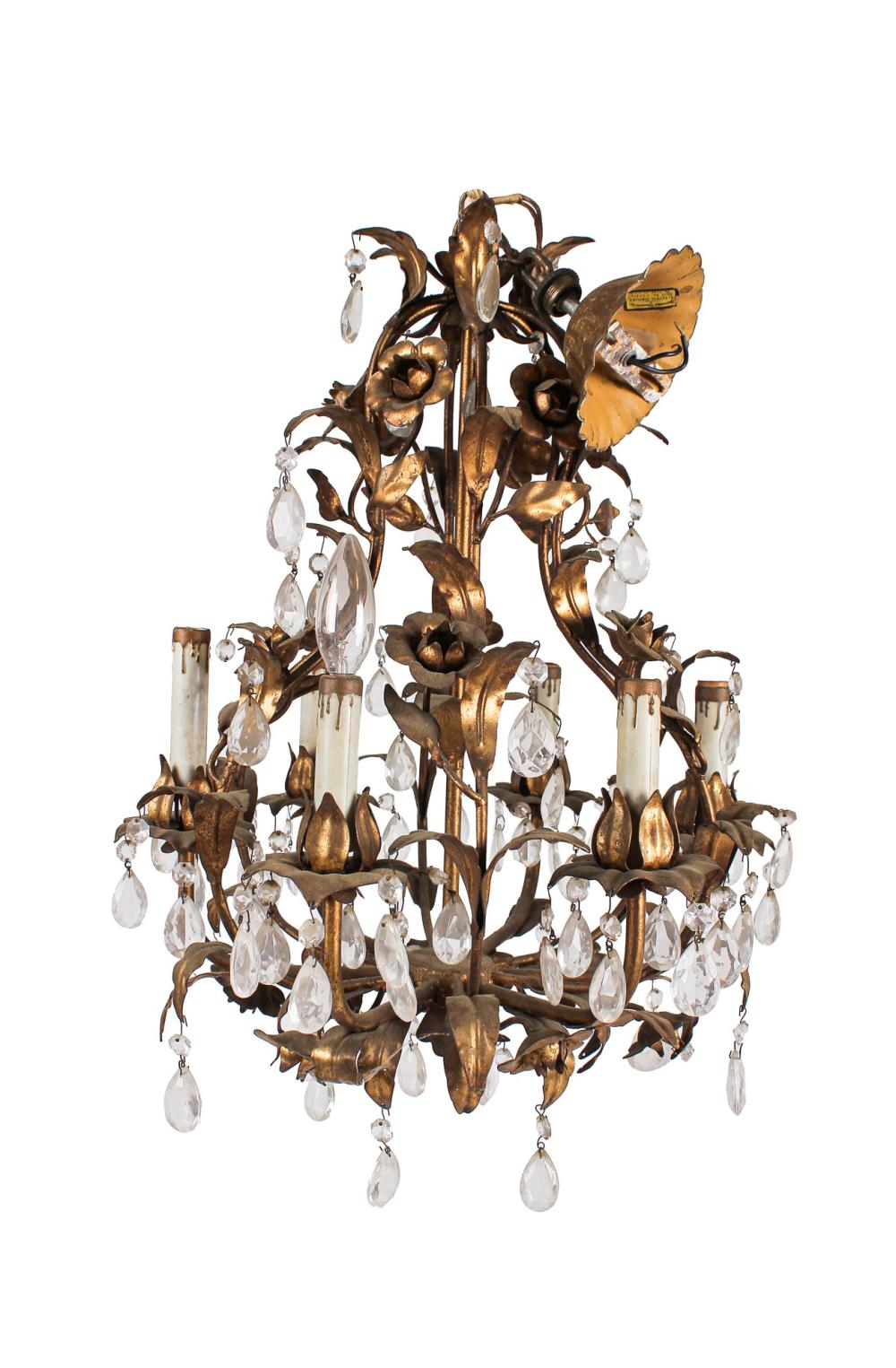 FRENCH GILT TOLE SIX-LIGHT FIXTURE15