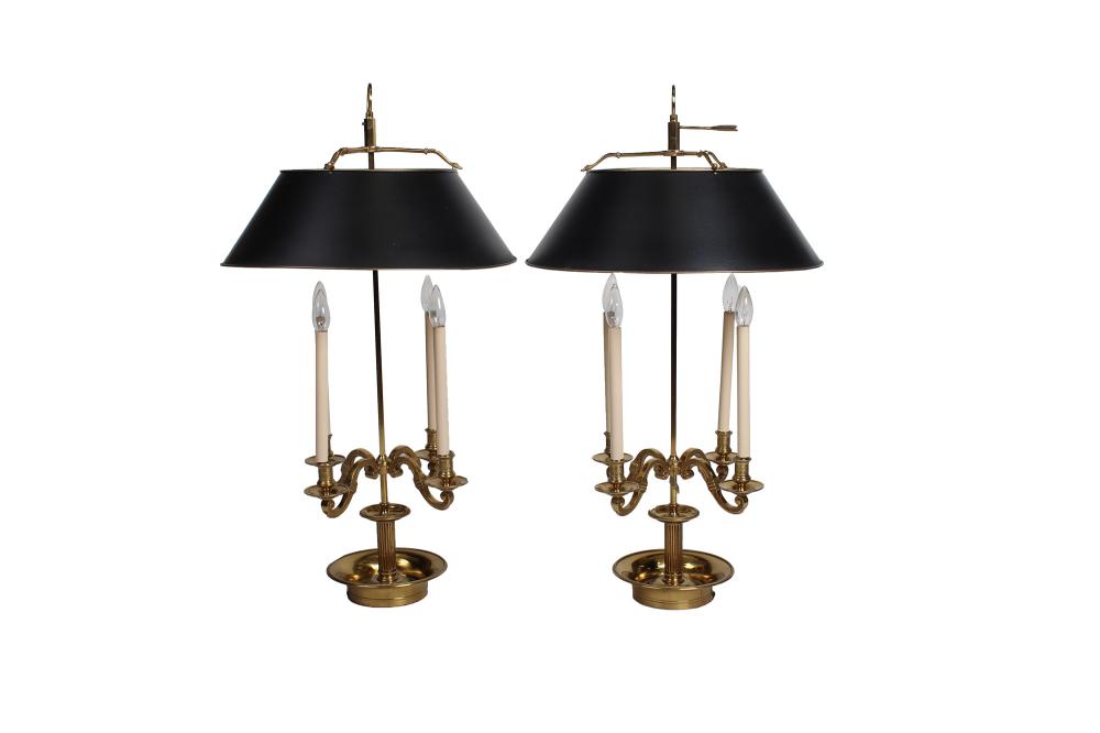 PAIR OF BRASS BOUILLOTTE TABLE