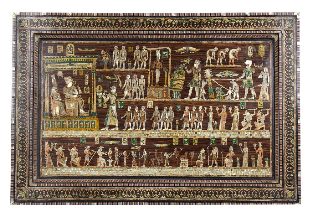 EGYPTIANESQUE INLAID WALL PLAQUElate 336342