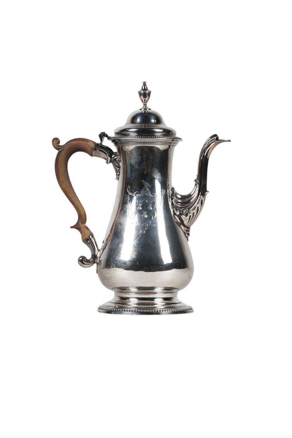 GEORGE III SILVER COFFEE POTpossibly 33636e