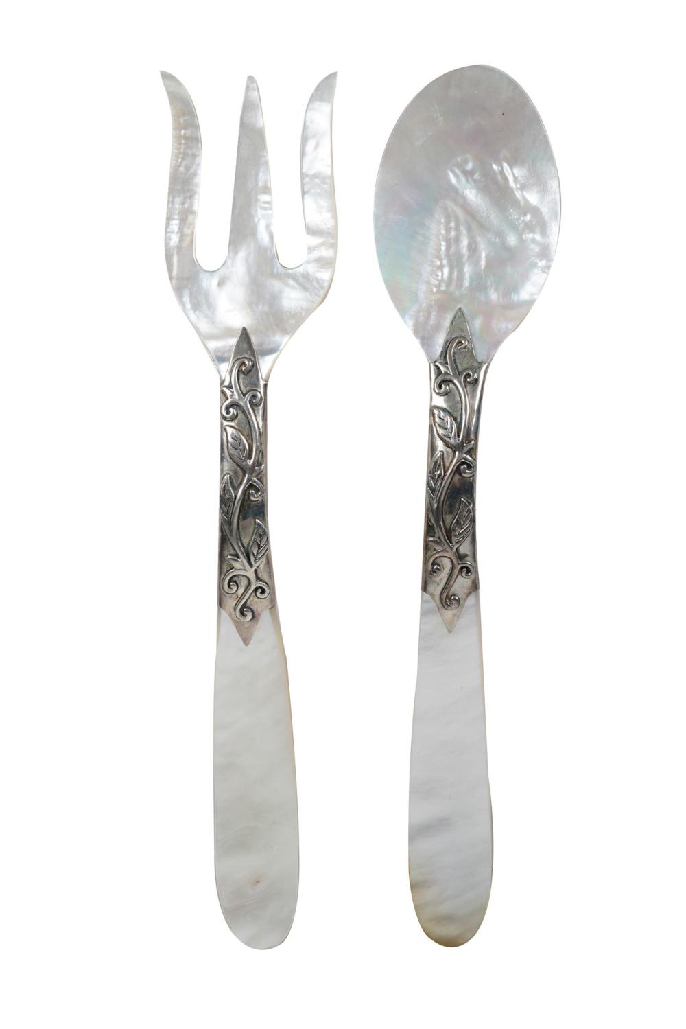 PAIR OF STERLING & MOTHER OF PEARL