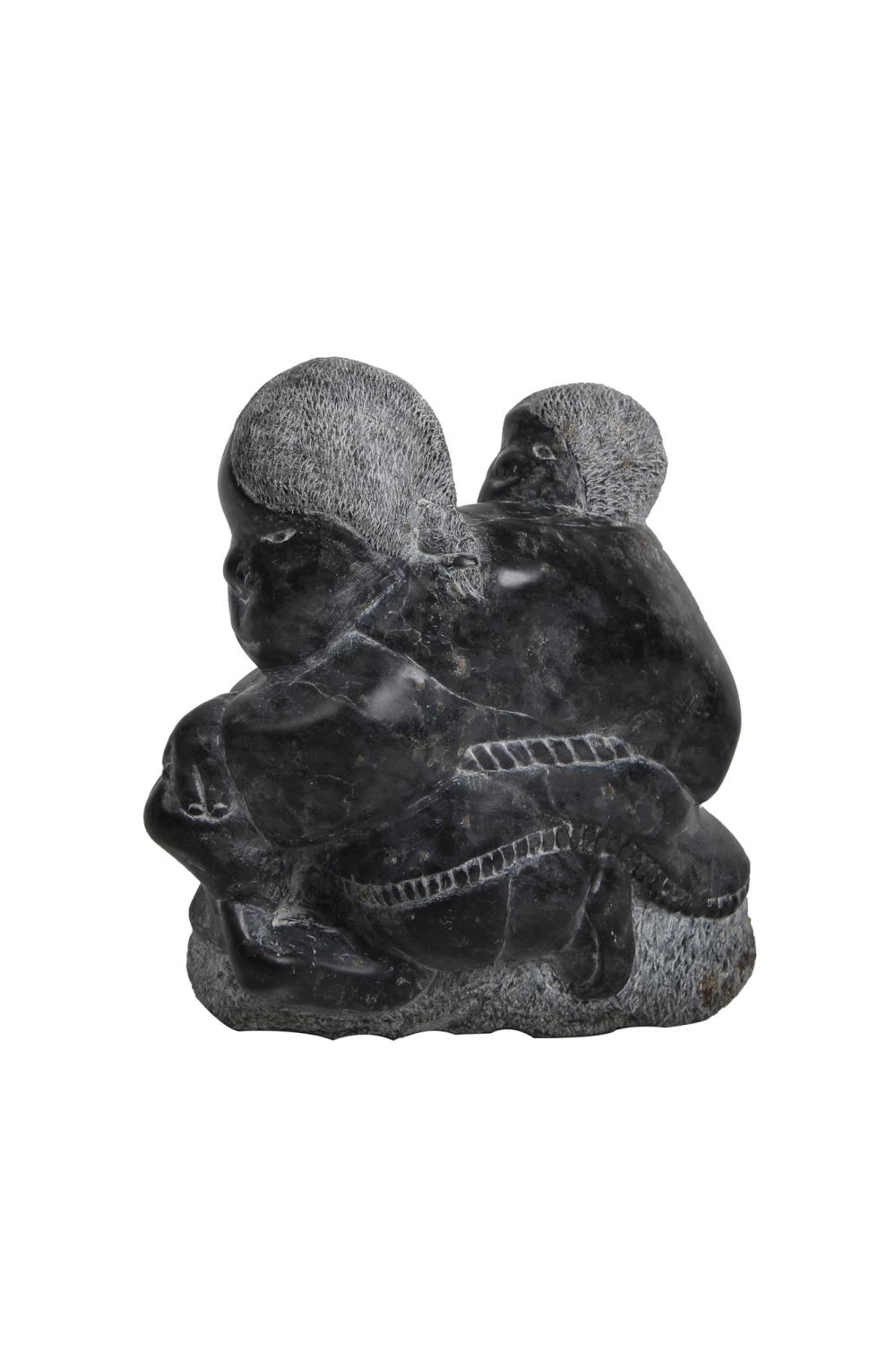 CARVED STONE INUIT GROUP9 inches