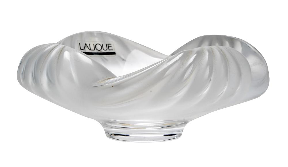 LALIQUE CLEAR FROSTED GLASS BOWLsigned 33639d