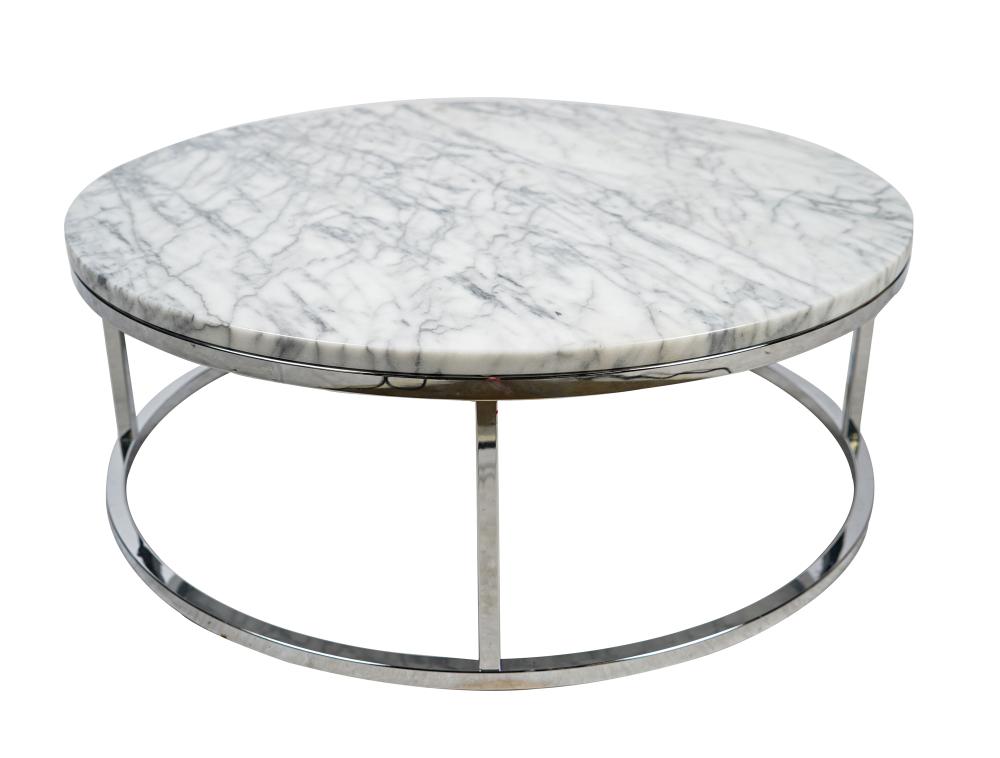 MARBLE TOP AND CHROME COFFEE TABLEwith