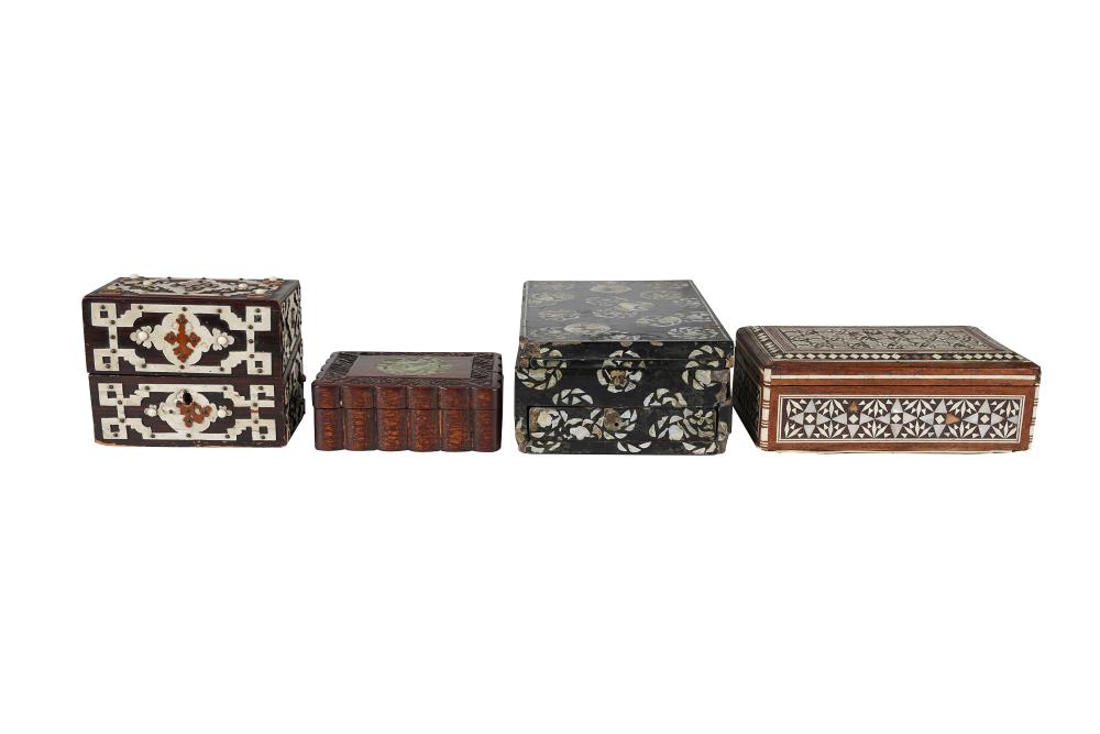 FOUR ASSORTED INLAID BOXESone with