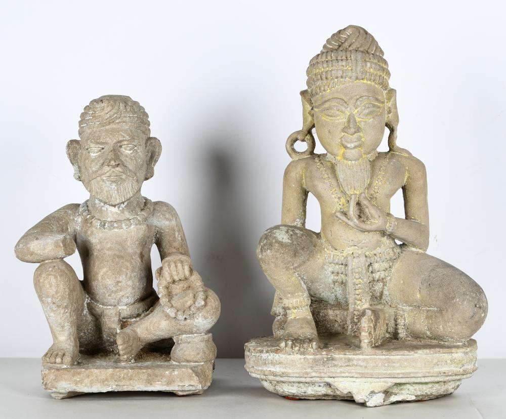 TWO PRIMITIVE STONE FIGURESthe