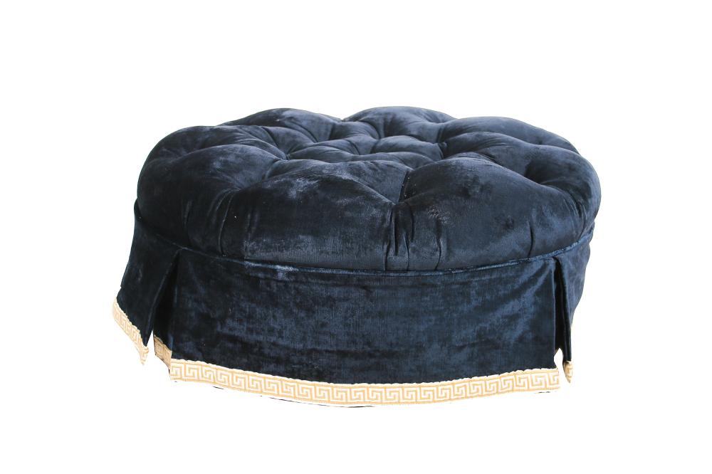 TUFTED BLUE UPHOLSTERED STOOL31 336446