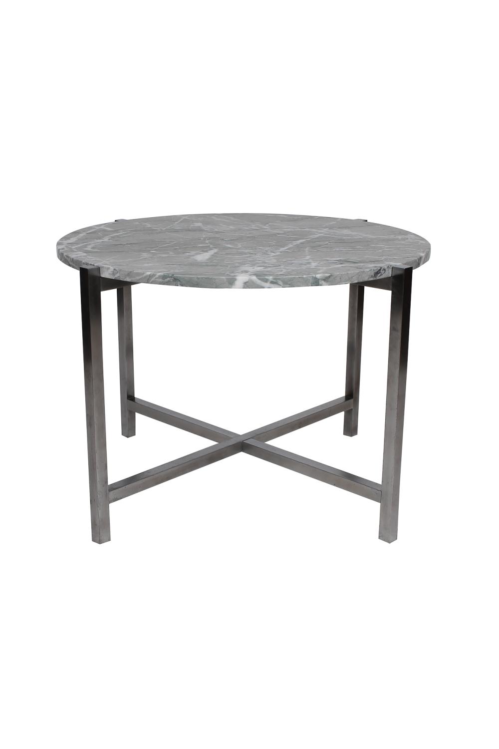 MARBLE TOP METAL BASE END TABLE28 1/2