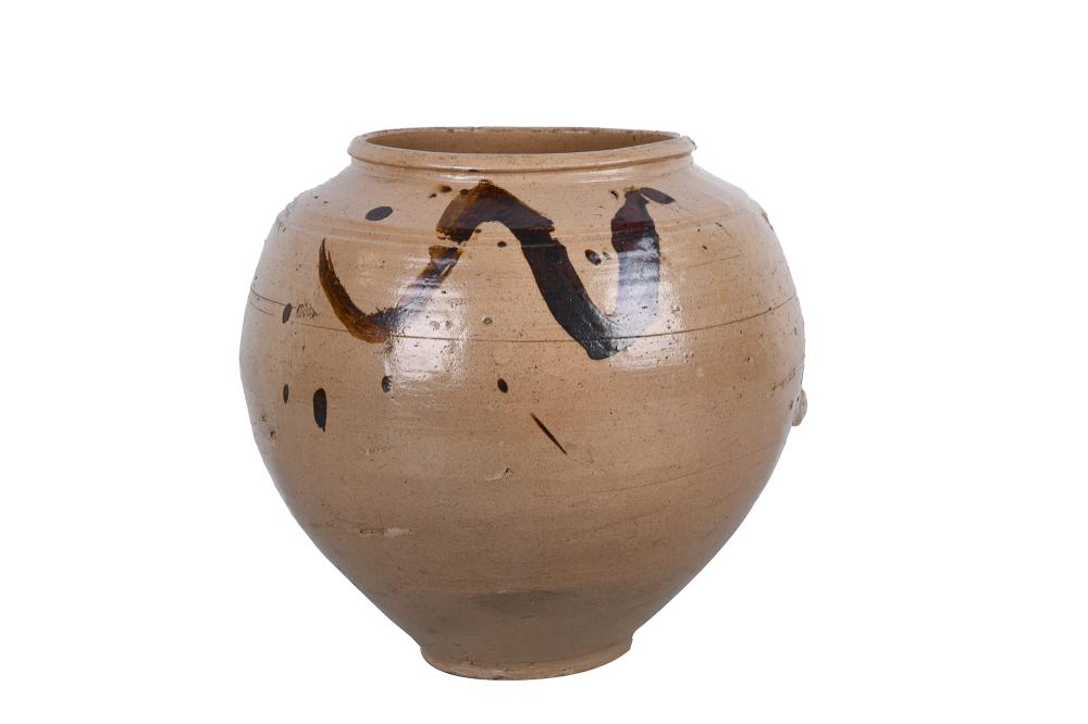 KOREAN BROWN GREY GLAZED JAR14 336476