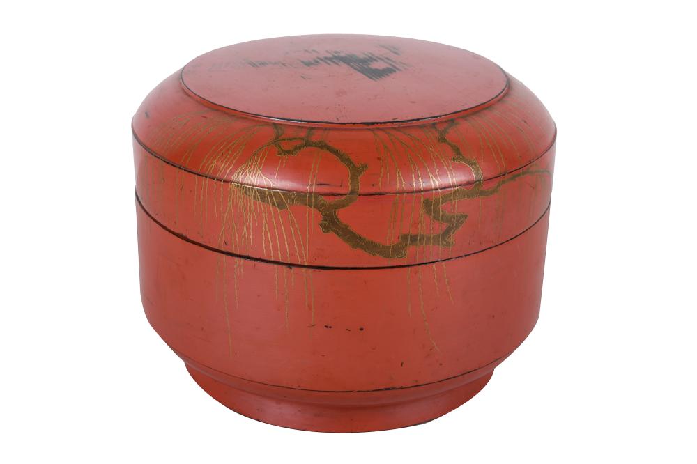 JAPANESE RED & GILT LACQUERED ROUND