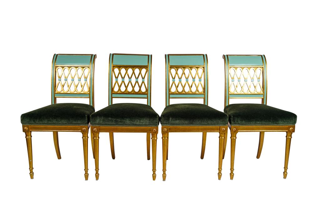 EIGHT PAINTED DINING CHAIRSeach