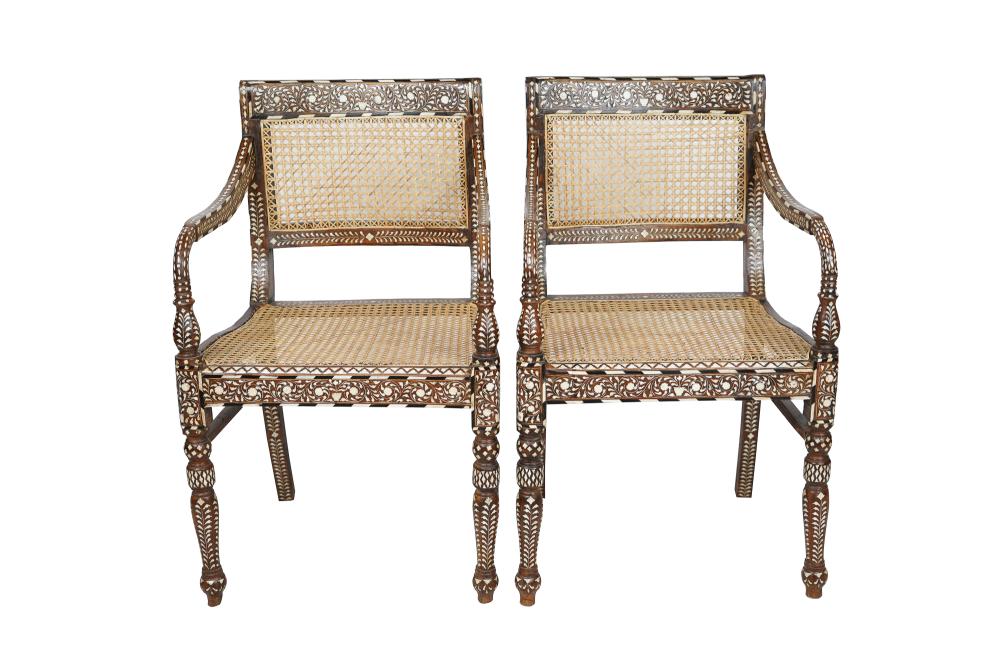 PAIR OF LEVANTINE INLAID ARMCHAIRSeach