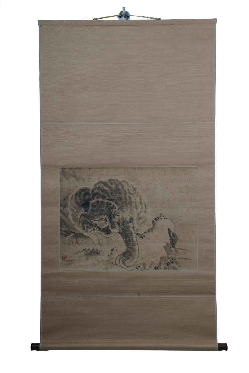 ASIAN SCROLL PAINTING OF A TIGER17 3364f3