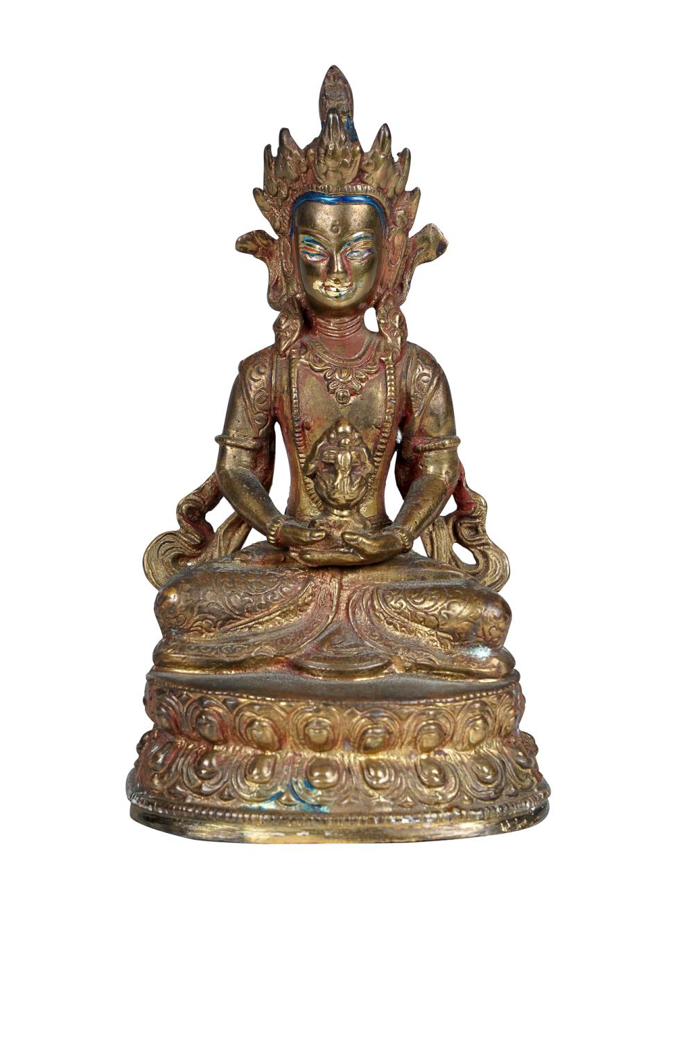 SEATED BRONZE BUDDHA6 inches high