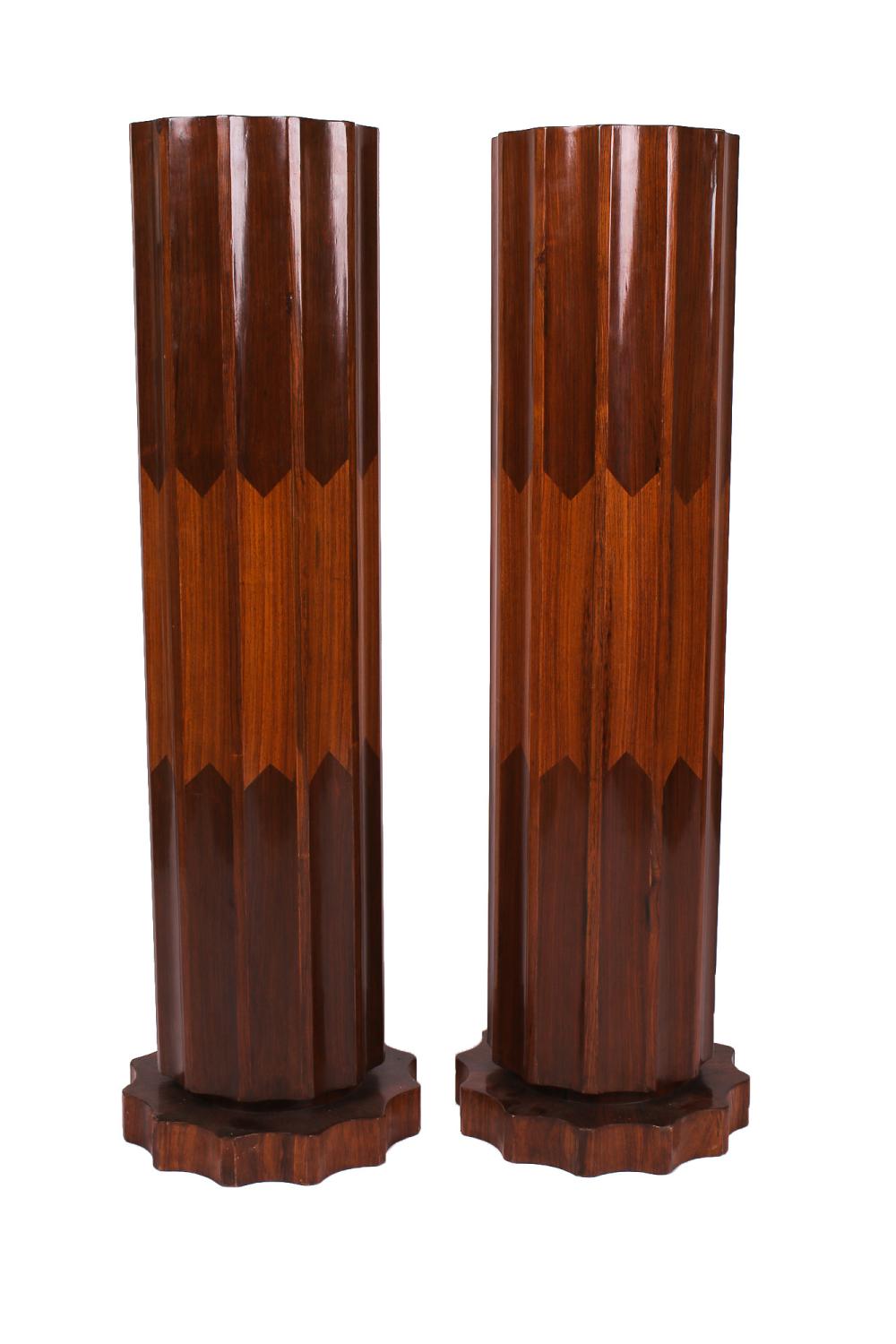 PAIR OF DECO STYLE MAHOGANY PEDESTALSCondition  33657b