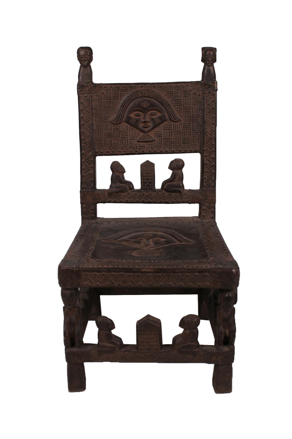 CARVED AFRICAN LOW CHAIRwith carved 3365a3