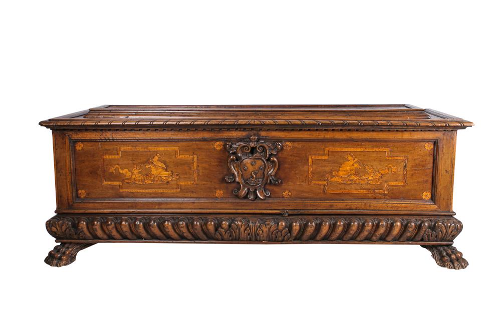 ITALIAN CARVED WALNUT MARQUETRY 3365bd