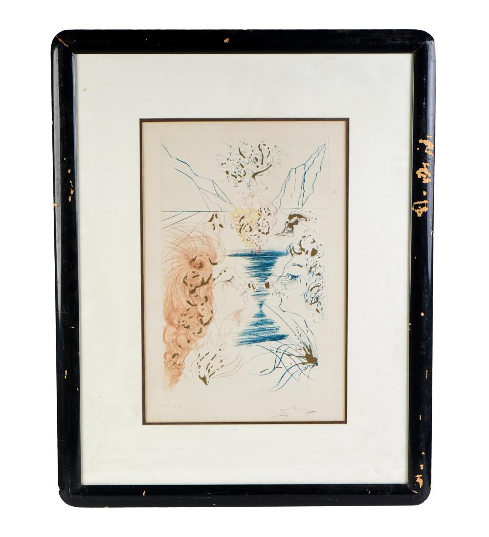 SALVADOR DALI: "UNTITLED, TWO FACES"lithograph
