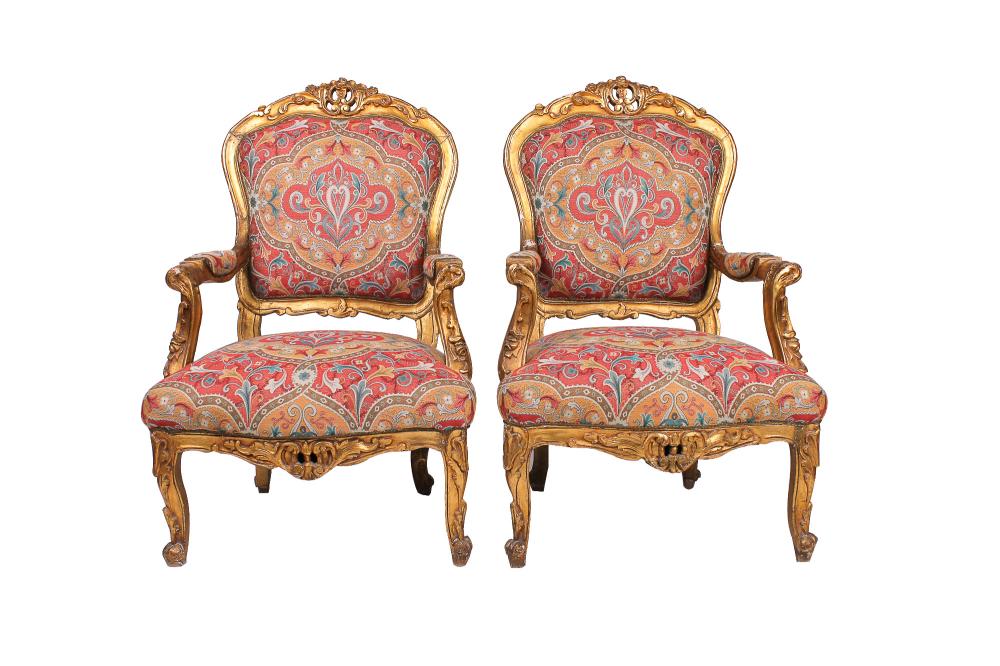 FOUR ITALIAN BAROQUE STYLE GILT 3365d0