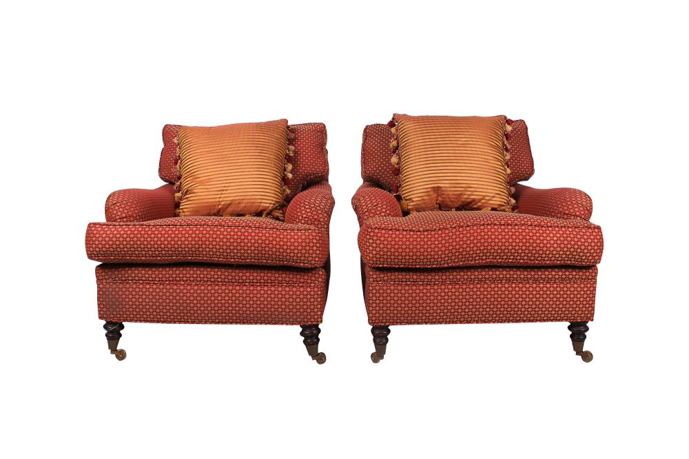 PAIR OF REGENCY-STYLE UPHOLSTERED