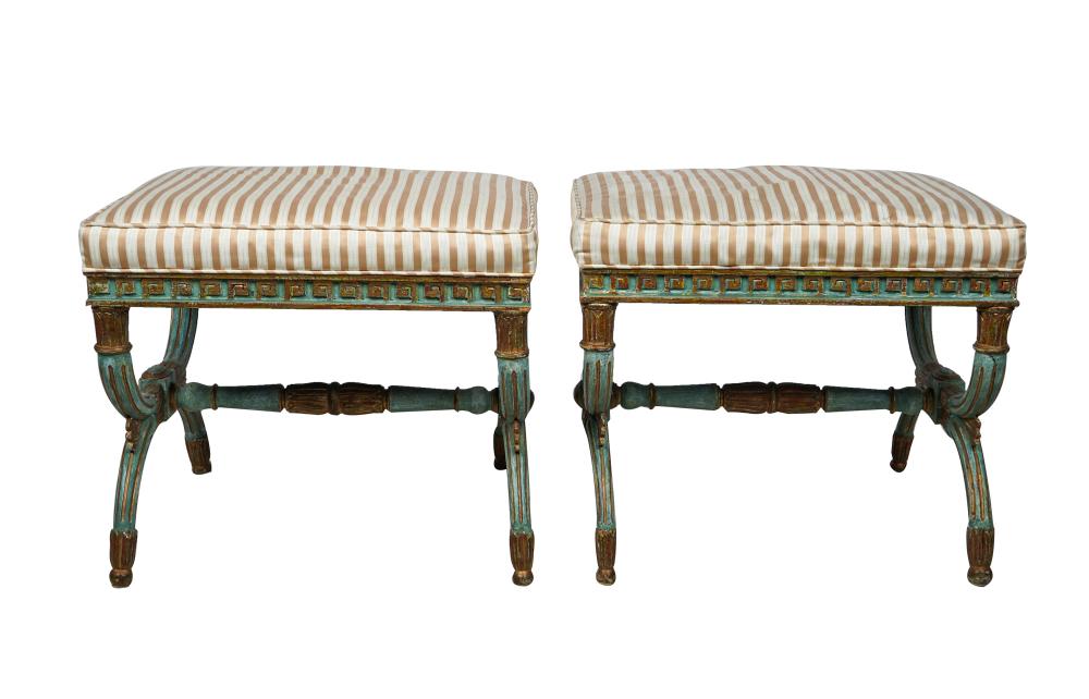 PAIR OF NEOCLASSIC PAINTED & PARCEL