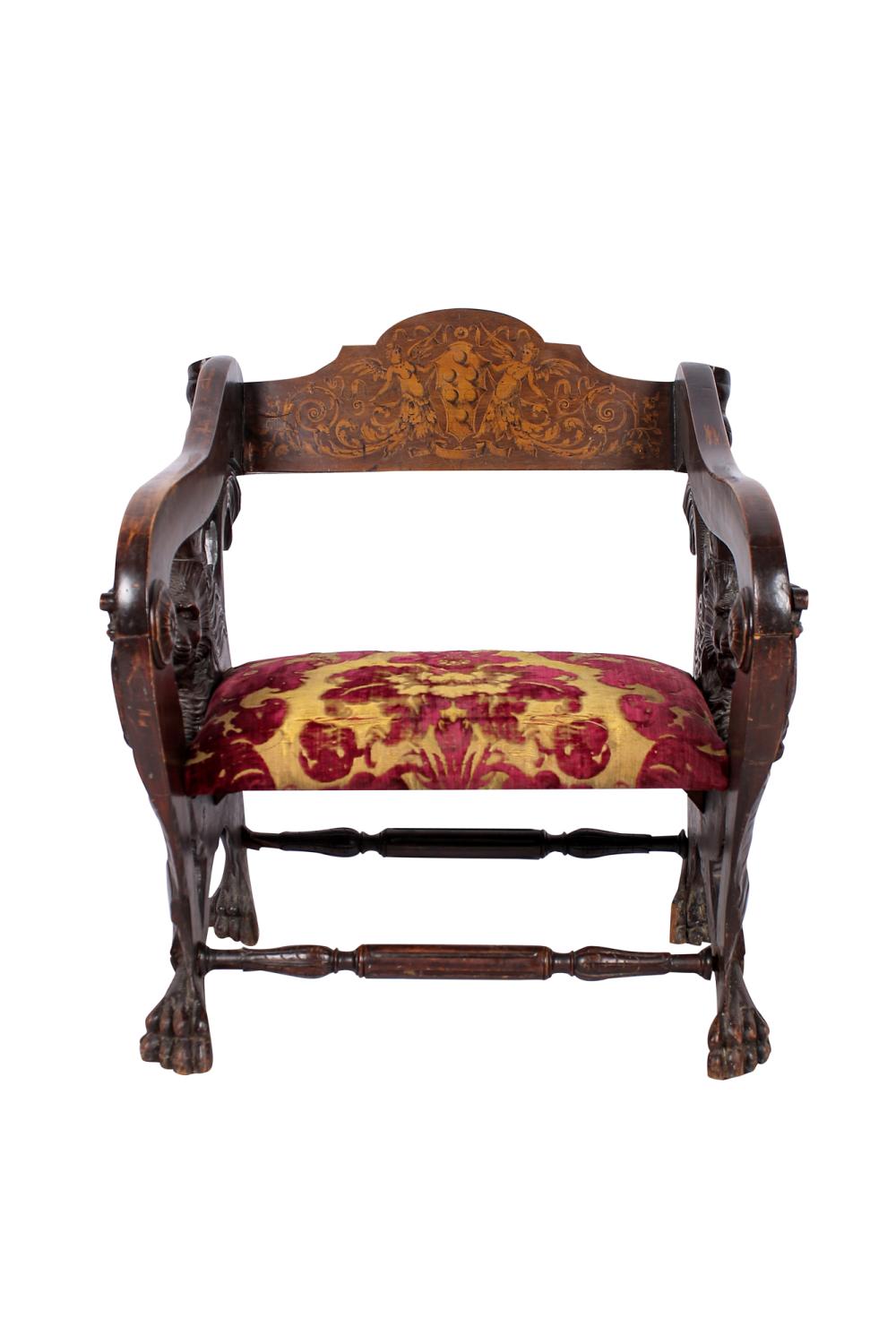 ITALIAN BAROQUE CARVED WALNUT LOW 336612