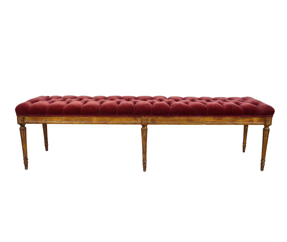 FRENCH LOUIS XVI STYLE GILT UPHOLSTERED 33661c
