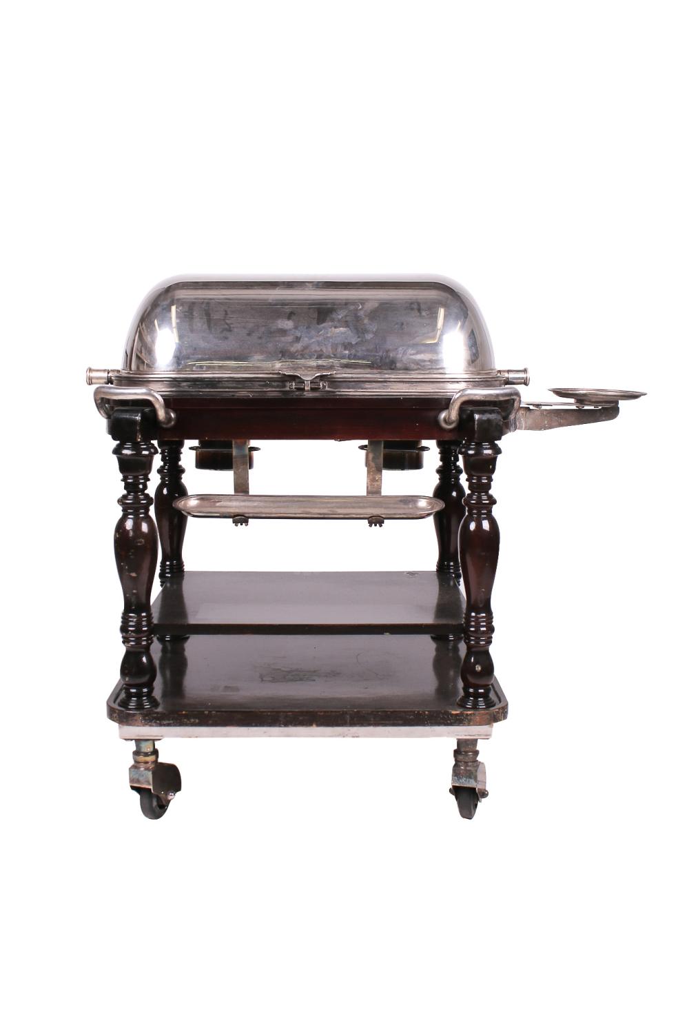 SILVERPLATE DOME SERVING TROLLEYsilverplated