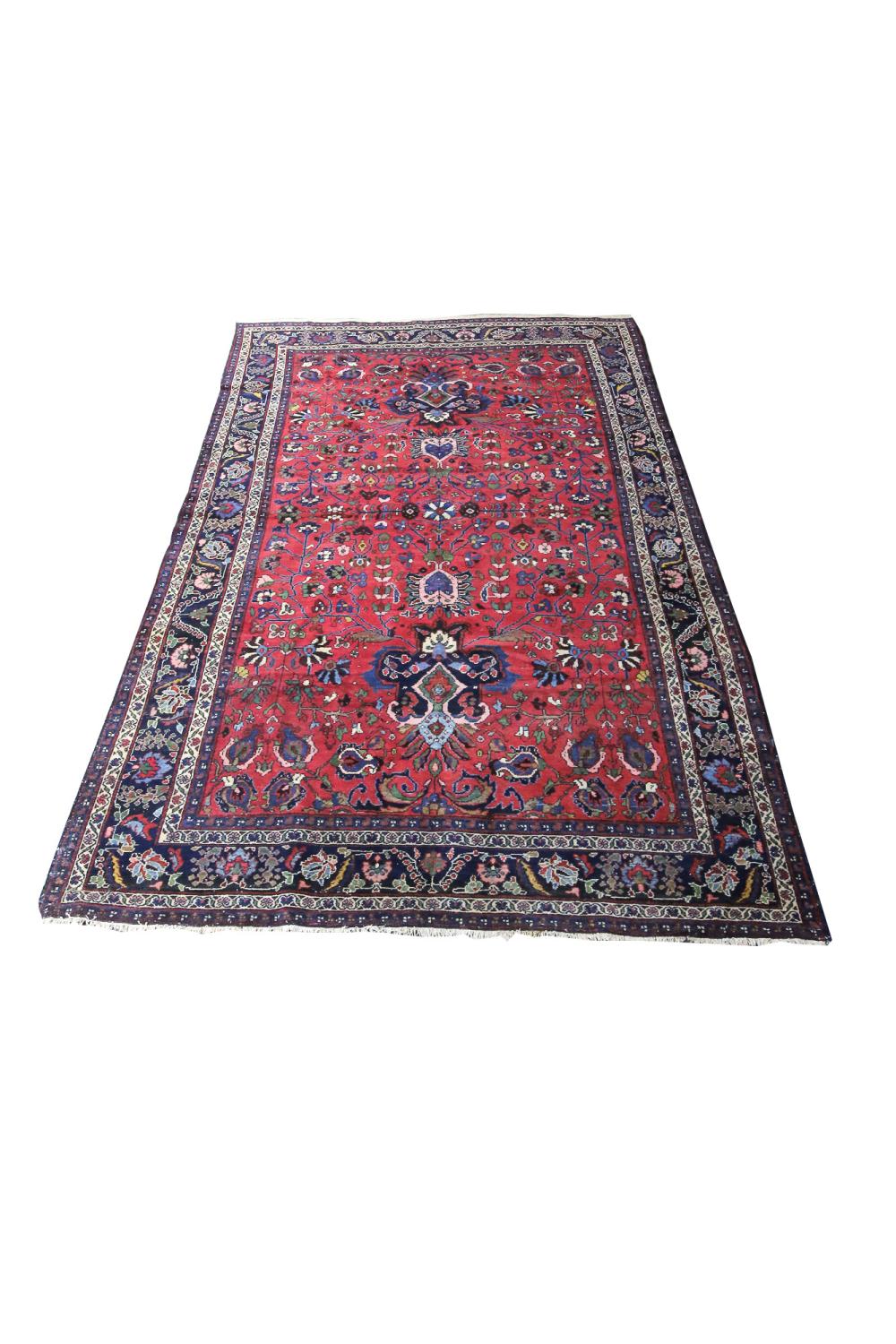 PERSIAN RED BLUE CARPETCondition  33662b