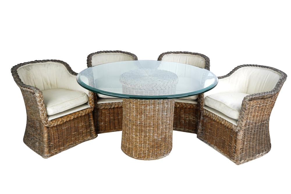 WICKER PATIO SETcomprising four barrel