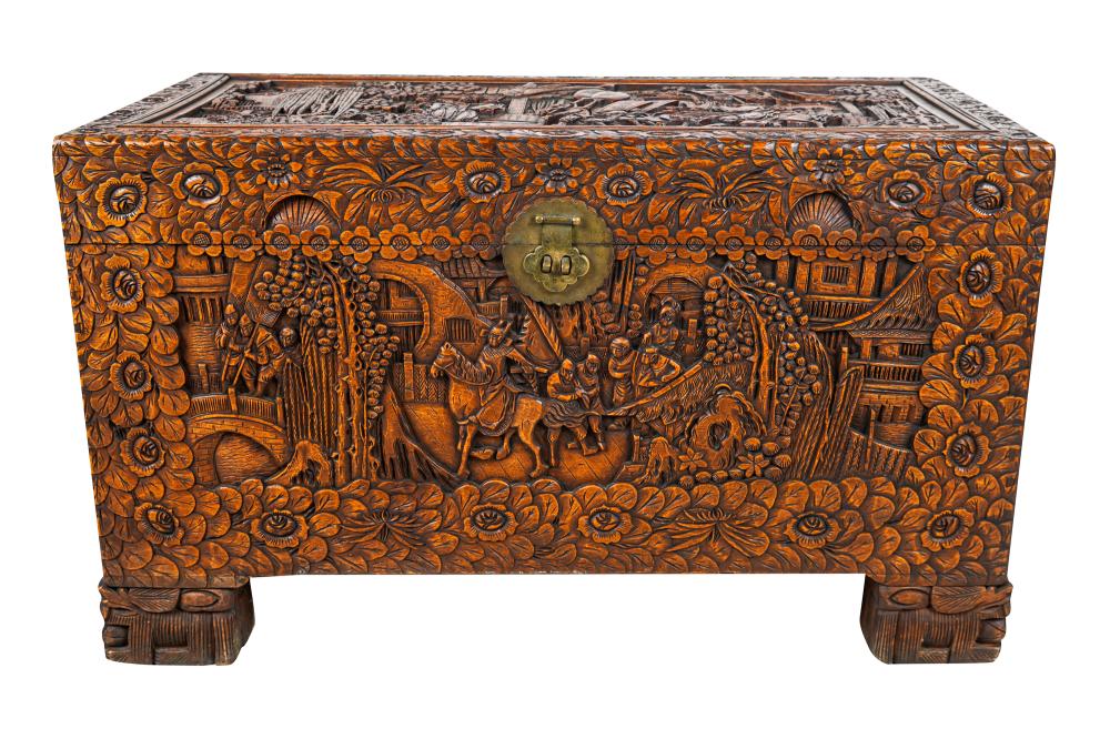 CHINESE CARVED CAMPHOR TRUNKProvenance  336698