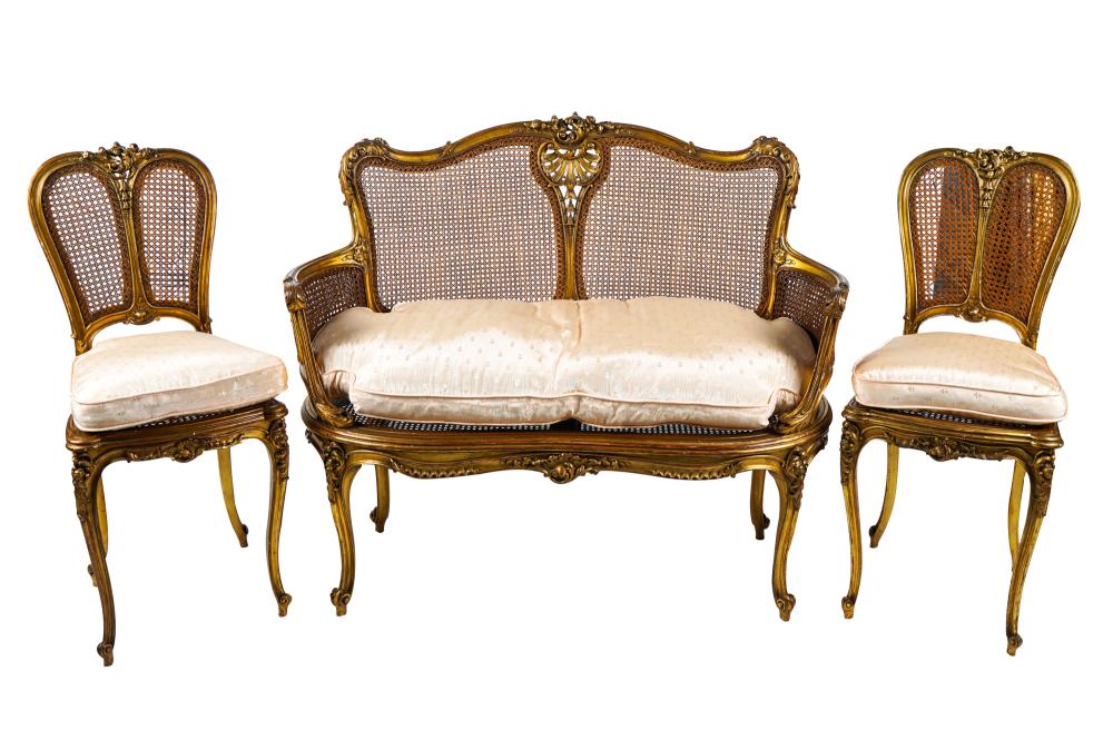LOUIS XV STYLE CARVED AND GILT
