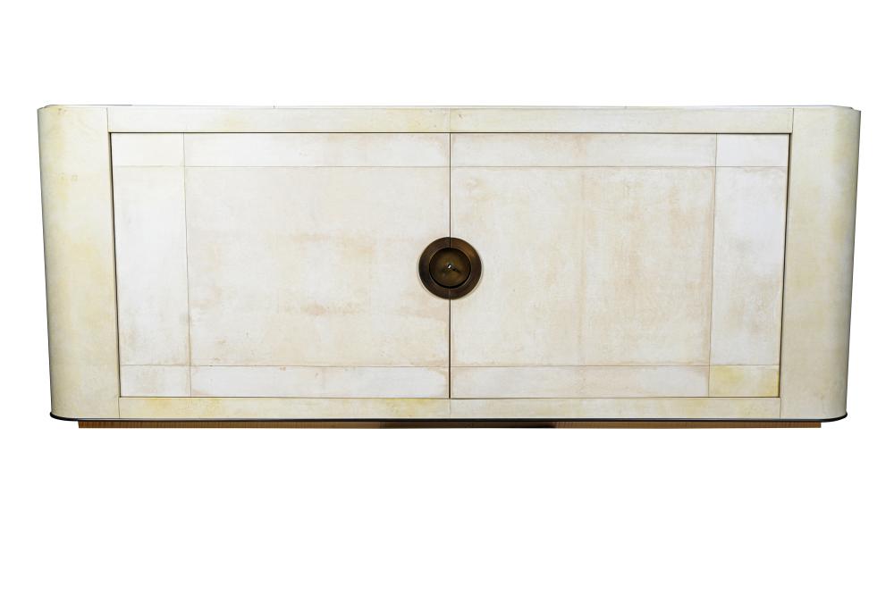 CONTEMPORARY WHITE PARCHMENT BUFFETwith