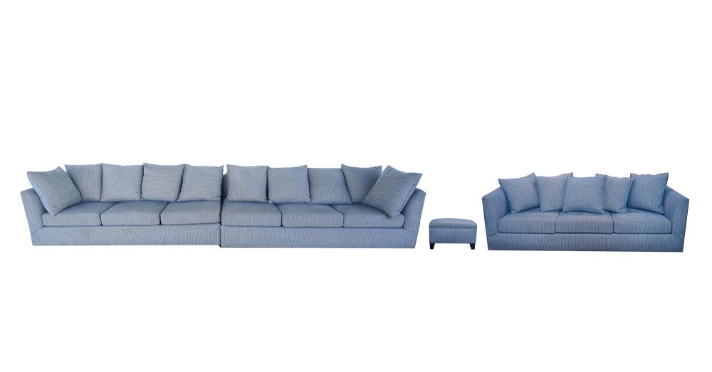 BLUE UPHOLSTERED SECTIONAL SOFA 336713