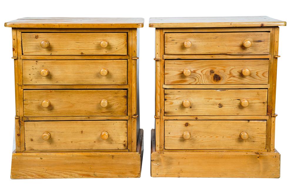 PAIR OF ENGLISH PINE FOUR DRAWER NIGHTSTANDSCondition: