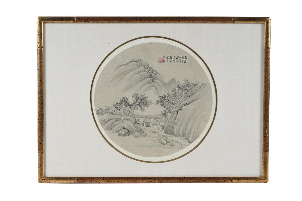 FRAMED CHINESE LANDSCAPE DRAWINGpen