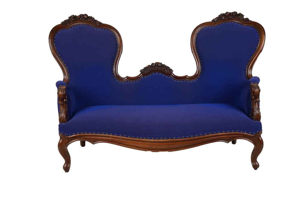 VICTORIAN BLUE UPHOLSTERED SOFACondition  336762