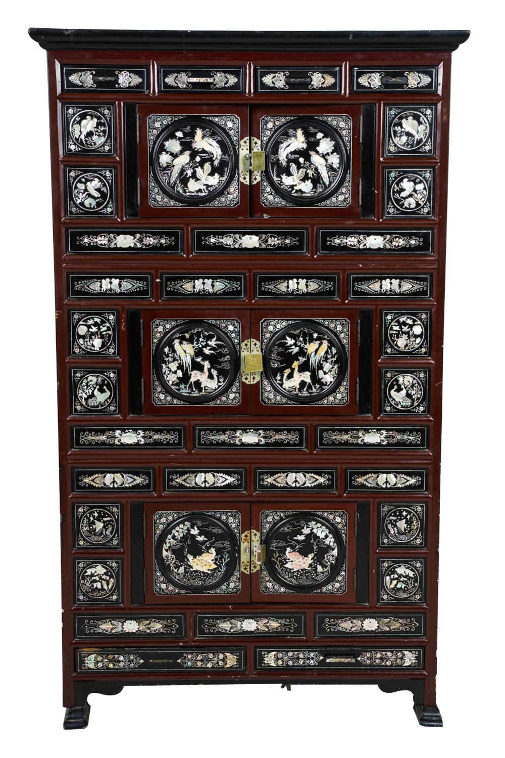 ASIAN MOTHER OF PEARL INLAID CABINETlate 3367ba