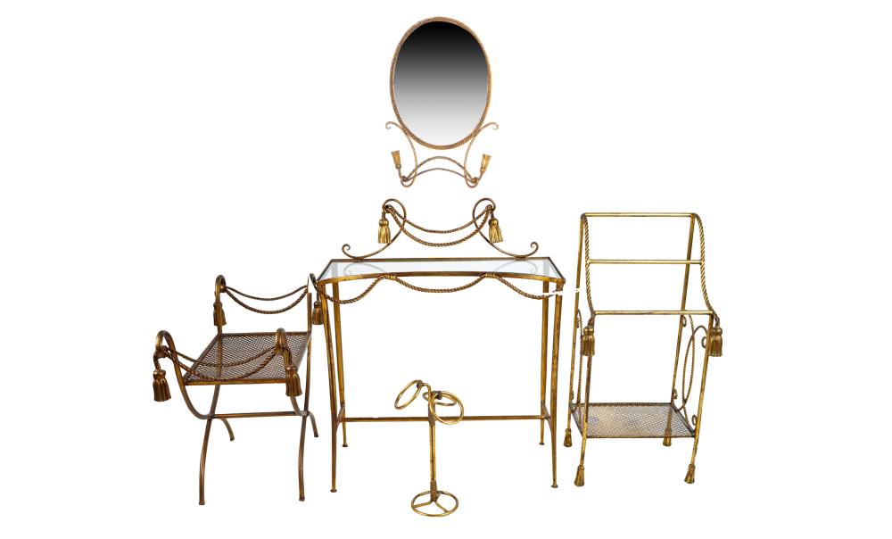 GILT METAL VANITY SETcomprising